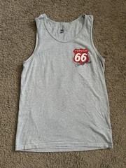 Vintage Topcok Route 66 Gildan Heavy Cotton Gray Funny Graphic Men’s Tank Top M