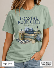 Coastal Book Club Shirt, Comfort Colors Beach Reading Tee, Book Lover Gift