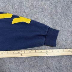 Soffe Vintage Navy Logo Long Sleeve T-Shirt Fits Men’s Size Large Blue Yellow