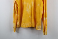 Vintage 90s Champion Mens Large Spell Out Acid Wash Long Sleeve T-Shirt Yellow
