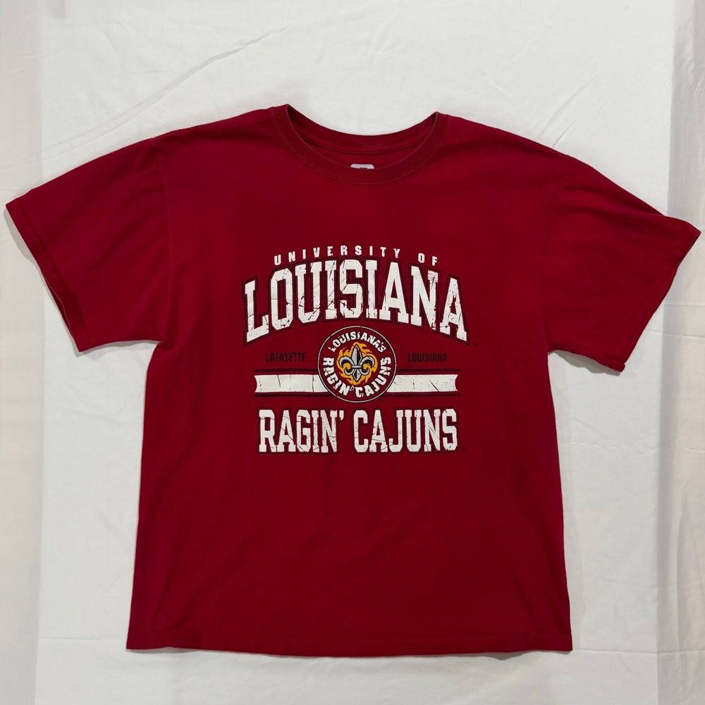 Russell Athletic UL Lafayette Ragin’ Cajuns Red T-Shirt Men’s Medium
