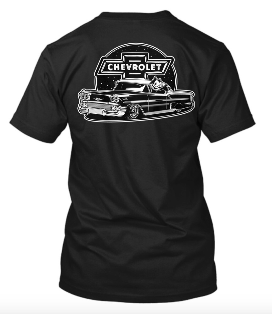 FELIX CHEVROLET FELIX THE CAT 1958 CHEVY LOWRIDER STYLE T SHIRT
