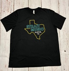 NEW Bella + Canvas George Strait Music Austin TX Men’s Black T-Shirt Crew 2XL