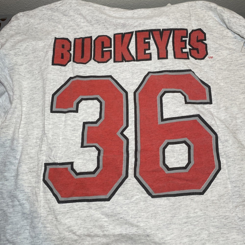 XL Vintage Ohio State Buckeyes 36 Grey T Shirt Sport Tag FREE SHIPPING