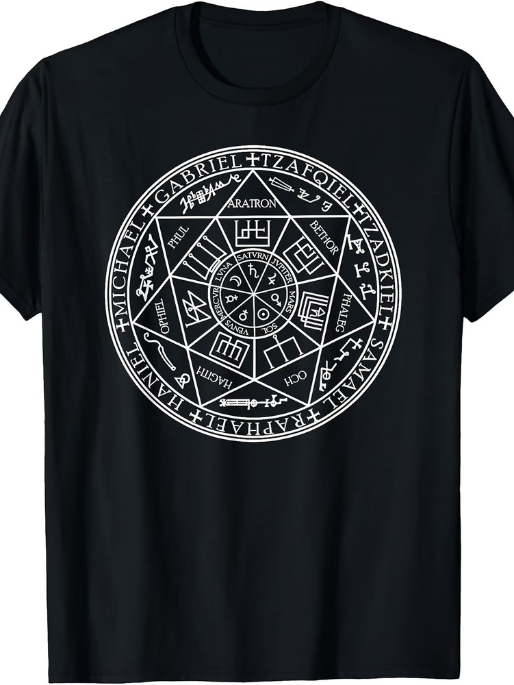 Holy Seal Of The 7 Archangels T-Shirt | Vintage Crew Neck, Slight Stretch Fabric