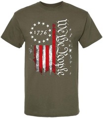 We the People 1776 USA Flag T-Shirt Independence Freedom Patriotic American Tee