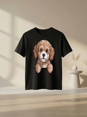 Cavapoo Cute Peeking Cavoodle Dog Lover Dog Lover Graphic Tee Gift