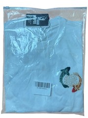 Niepce Lucky Twin Japanese Streetwear Embroidery T-shirt Koi Fish T-shirt Sz L