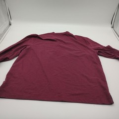 Sean John Mens XL Burgundy Henley Long Sleeve Shirt Black Faux Leather Panel