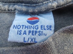 Pepsi Brand 100% Satisfaction Guaranteed L/XL Large X-Large Blue T-Shirt
