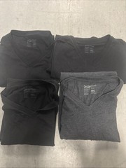 Fresh Clean Threads XXL V Neck Lot Of 4 3 Black 1 Gray Tshirt High Class
