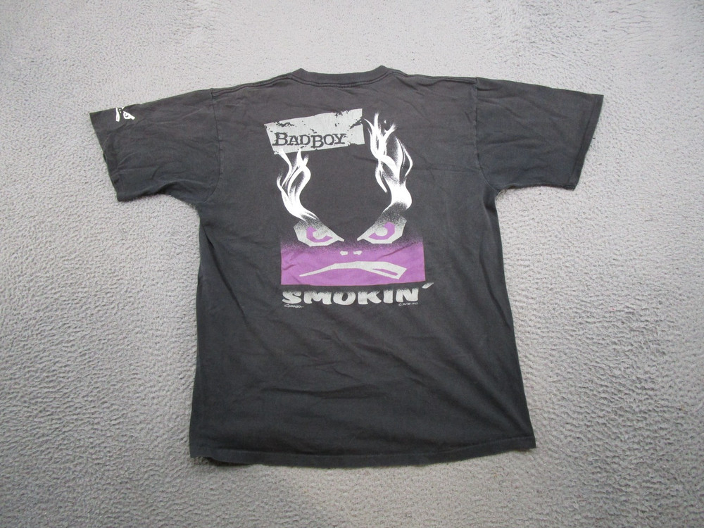 Vintage 90s Bad Boy Club Smokin Smoking Single Stitch T-Shirt Grunge Faded READ