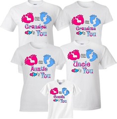 Pink or Blue Gender Reveal Family Funny matching cute T-Shirts