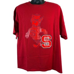 Adidas NC State Wolfpack T-Shirt Men’s Large Red Tuffy Mascot Graphic Tee NCAA
