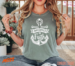 Unisex Anchored In Faith T-Shirt, Men T shirt,Women T shirt Gift Christian Top