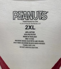 Peanuts Snoopy Men’s 2XL White/Black/Red Ringer Graphic Crew Neck T-Shirt Jersey