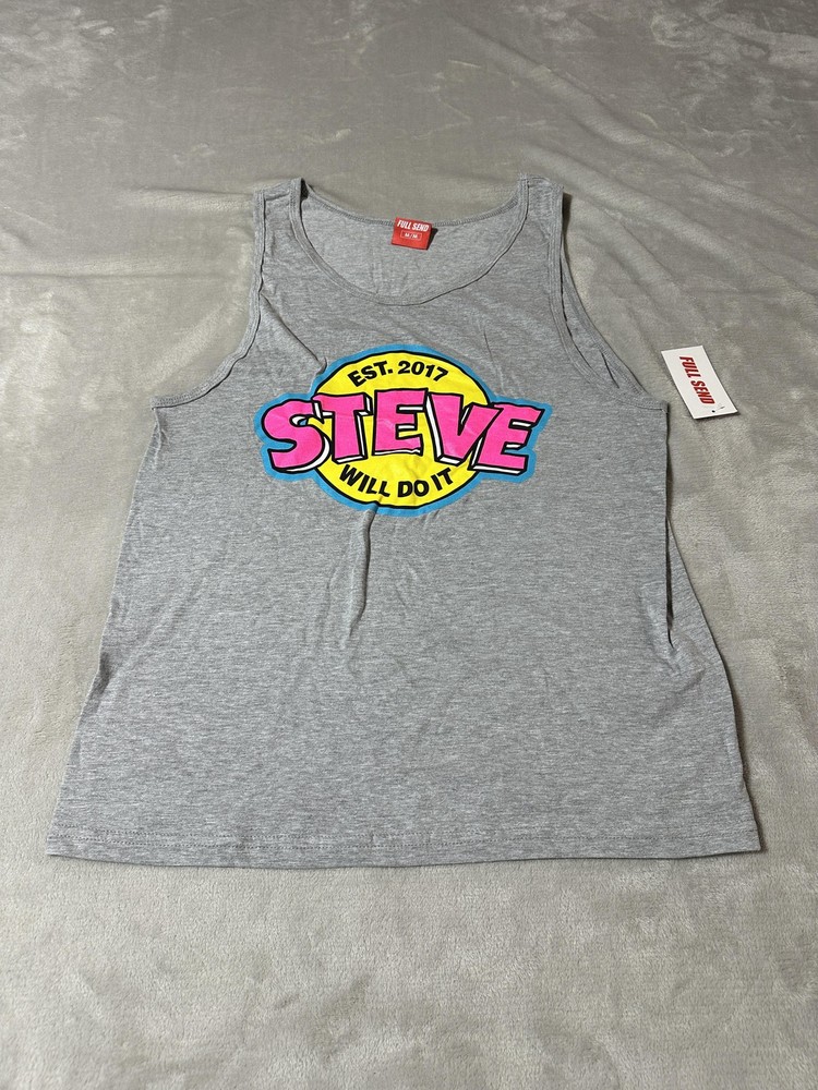 Full Send Steve Will Do It Shirt Mens Medium Gray Tank Top Nelk Boys Graphic