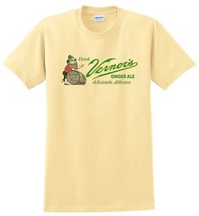 Vernors T-shirt. Detroit Ginger Ale 100% Cotton. Ash, Khaki, White,Yellow S-XXXL