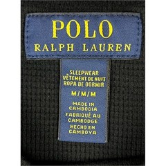 Polo Ralph Lauren Polo Bear Waffle Knit Thermal Sleep Shirt Black Preppy Size M