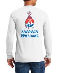 Sherwin Williams white long sleeve t-shirt painting