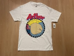Vintage 2001 Arthur Graphic Fist T-shirt White Medium Meme Fruit of the Loom