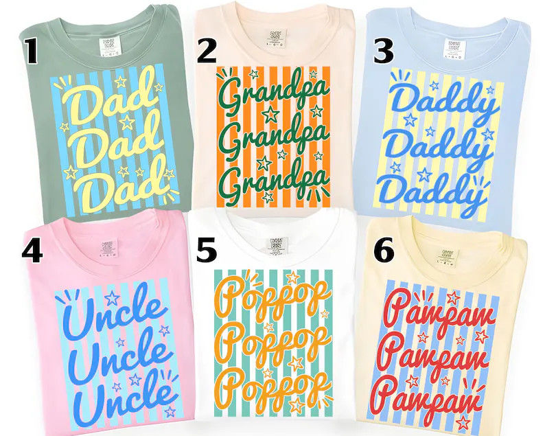 Striped Retro Dad Grandpa Gidan Tee Gift