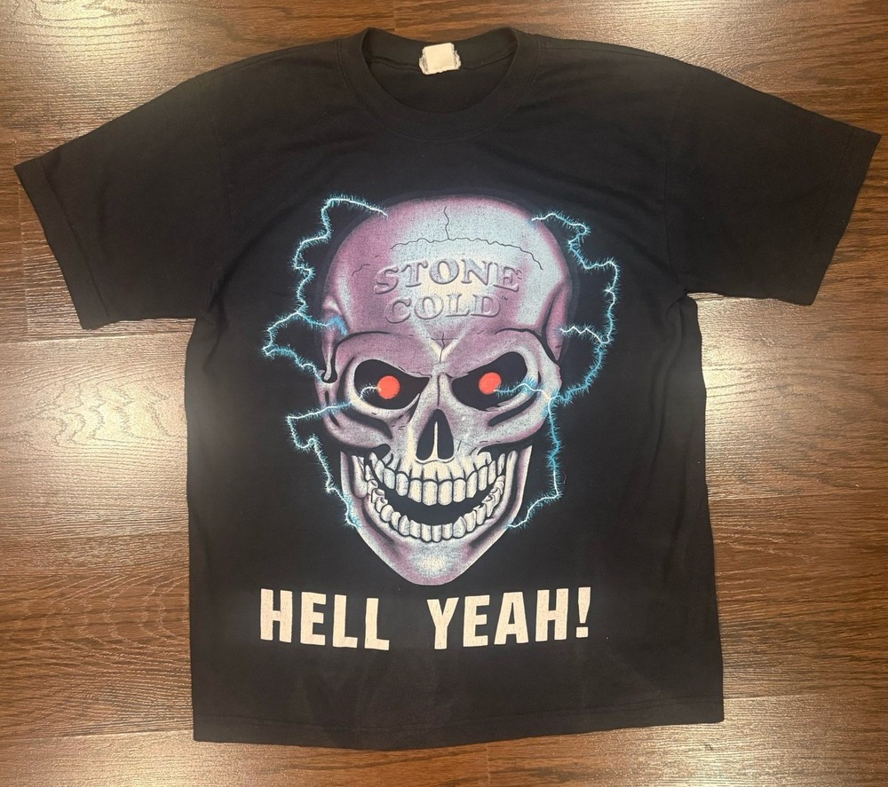 Vintage WWF Stone Cold Shirt Mens Large Wrestling Changes Hell Yeah 1998 Skull