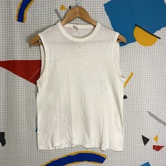 Vintage 40s White Tshirt Paper Thin Medium Sleeveless 50s Rockabilly Champknit