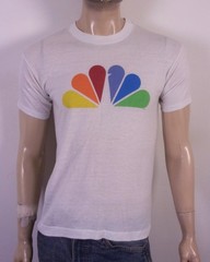 vintage 80s rare NBC Peacock Logo T-Shirt TV Network single stitch soft thin M
