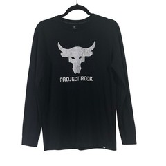Under Armour Mens Project Rock Brahma Bull Long Sleeve T-Shirt Black Small