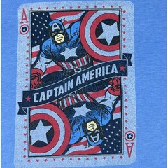 Marvel Comics Captain America Ace of Avengers Graphic T-Shirt Blue Mens Size XL