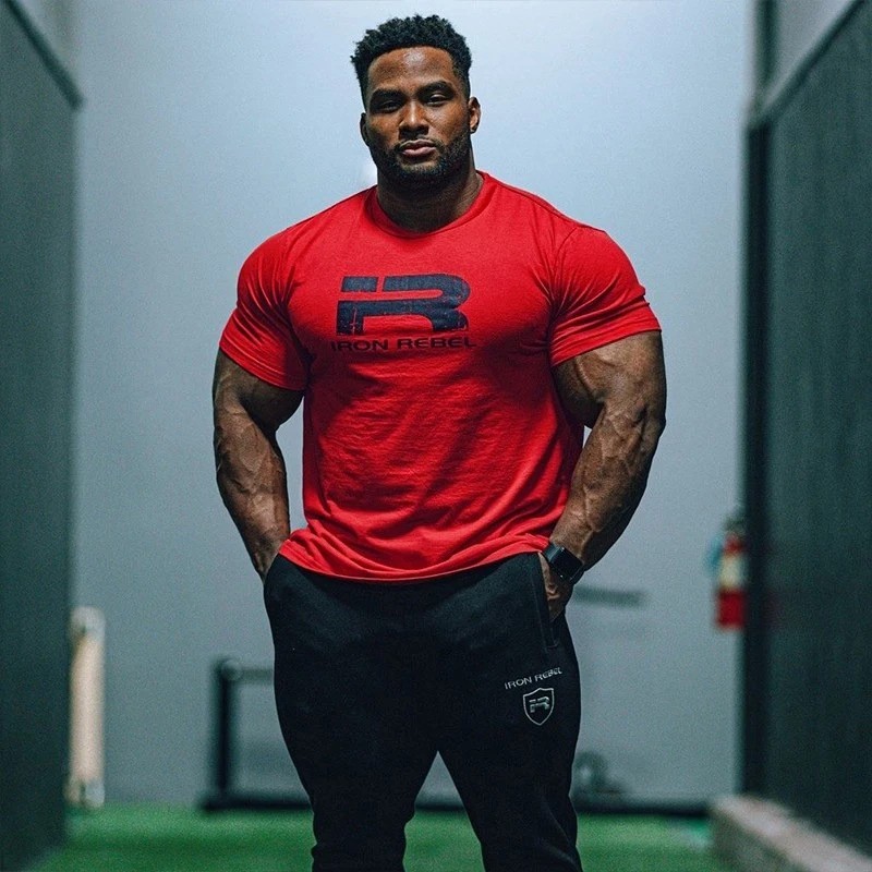 Men’s Sport Gym Running Loose Fit Cotton T-Shirt Graphic Printed Streetwear Tee