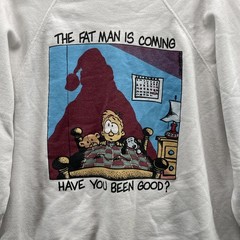 VTG Hanes Sweatshirt Unisex XL Santa Christmas Retro Newspaper Comic Strip USA
