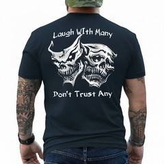 (ON Back) Laugh with Many Don’t Trust Any Skull Retro T-Shirt
