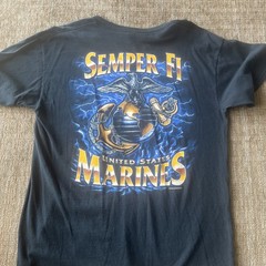 United States Marines Gildan T-Shirt Short Sleeve Navy Blue Size L