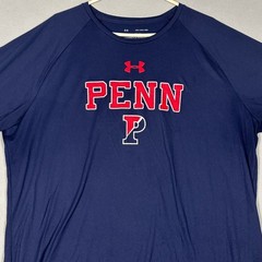 Penn Quakers Under Armour T-Shirt Mens 2XL Navy Blue The Tech Tee UPenn Crewneck