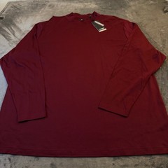 Murano Liquid Luxury Mock Neck Shirt Mens 3XB Burgundy Long Sleeve Cotton NWT