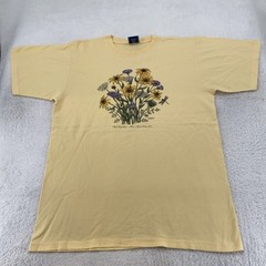 Vtg Wildflowers Black Eyed Swan Aster Queen Anne’s Lace Shirt Large Nature 90s