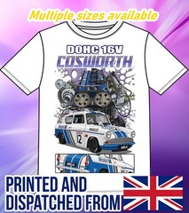 Ford Anglia 105E Cosworth T-Shirt Retro classic Racing car anime style graphic