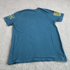 Grunt Style Shirt Mens Large Teal Fly Atomic Airlines Graphic Short Sleeve Tee