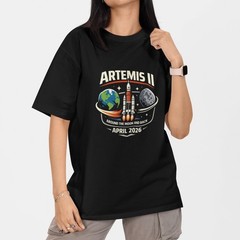 Artemis II 2026 T Shirt Rocket Moon Space Mission Graphic Tee Cotton Unisex