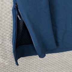 ADIDAS T Shirt Mens M Navy Side Zip Crew Neck Thick Sleeve Logo Sample RARE