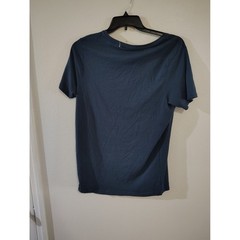 C&A Mens Whatever Graphic V-Neck T-Shirt Blue Teal Short Sleeve Size G Large