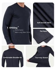 6 Pack Men’s Quick Dry Long Sleeve Shirts Moisture Wicking Sun Protection UV …