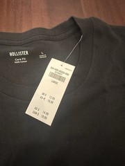 hollister california Core Fit Men’s T Shirt Black Size Large