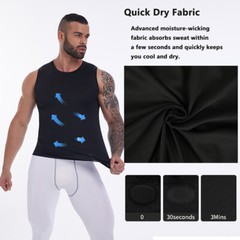 Mens Slimming Activewear Compression Vest T-Shirt QUICK DRY Tank Tops 2 Pack Top