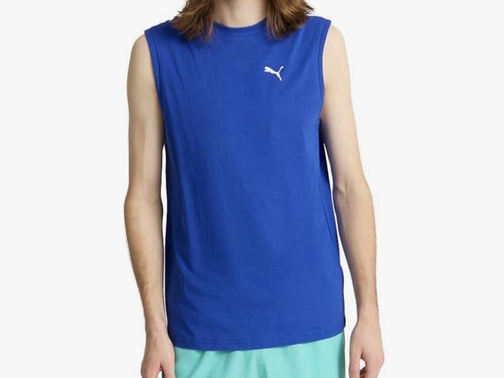 Puma Mens Essentials Sleeveless T-Shirt Tank Top Big & Tall Size 2XLT Blue New