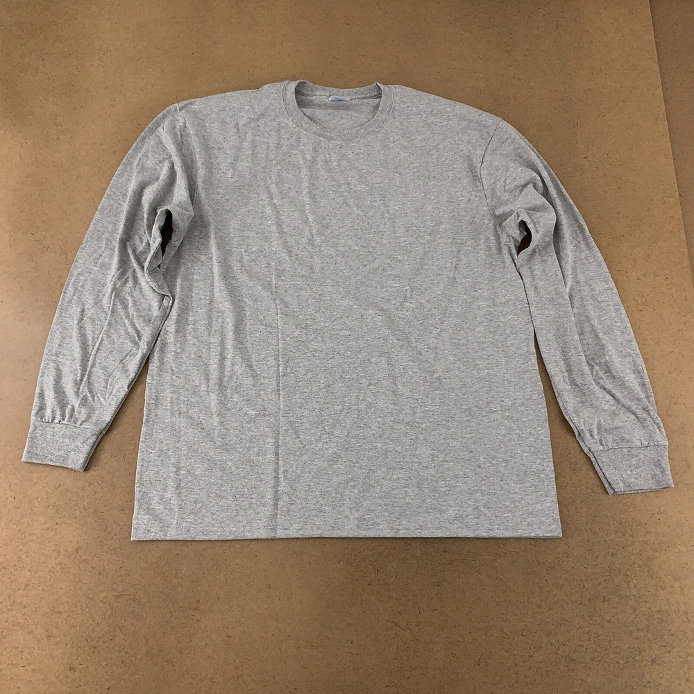 Port & Company Core Blend Men’s Size XL Heather Gray Long Sleeve Crew Neck Tee