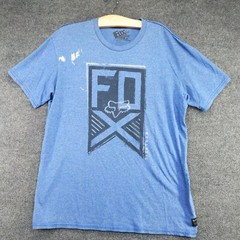 Fox Racing Men’s Slim Fit T-Shirt Blue XL Short Sleeve Crew Neck Straight Hem