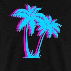 Palm Trees Neon Streetwear Vaporwave Aesthetic Men’s T-Shirt
